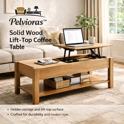 Pelvioras™ LiftEase Solid Wood Coffee Table