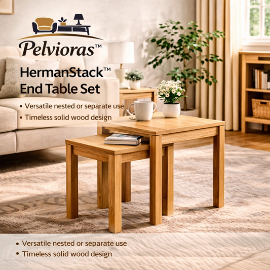 Pelvioras™ NestPro Solid Wood End Table Set